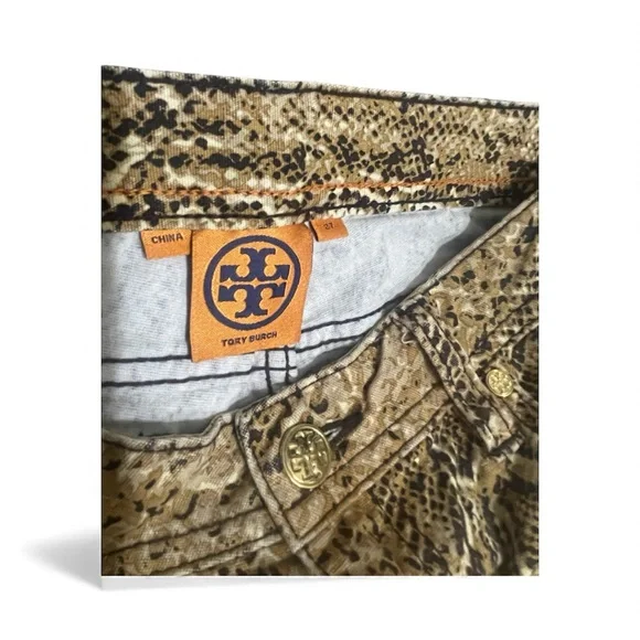 Tory Burch Brown Snakeskin Super Skinny Pants - Picture 5 of 8